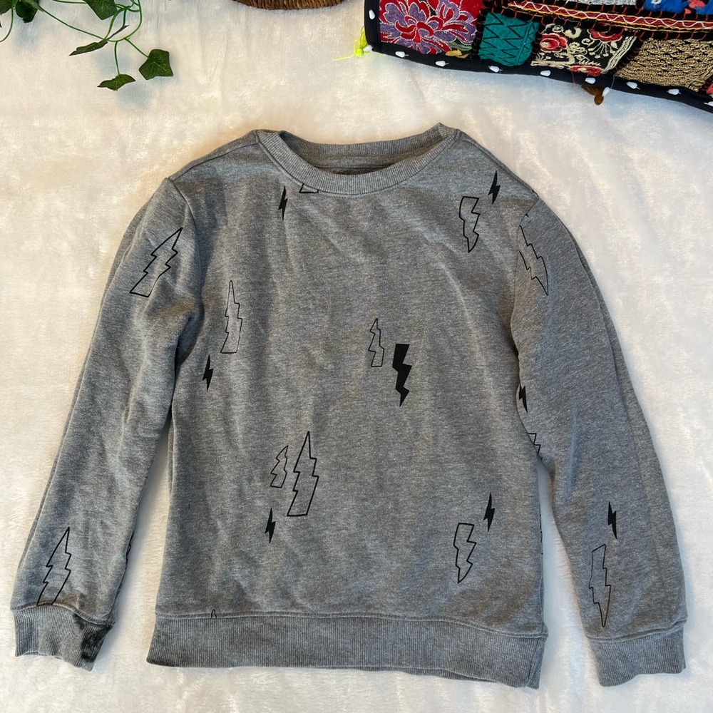 $1 ADD ON - Cat & Jack Gray Lightning Sweatshirt